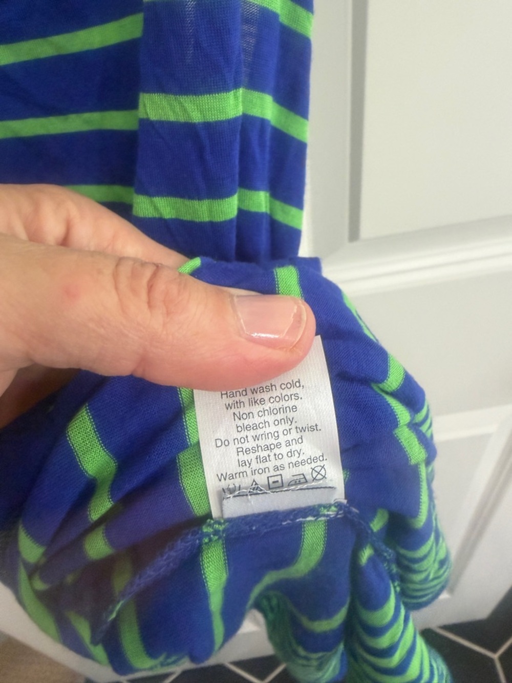 Madewell Blue & Green Striped women’s size L Racerback tank top. Vintage 2013. - Picture 5 of 6